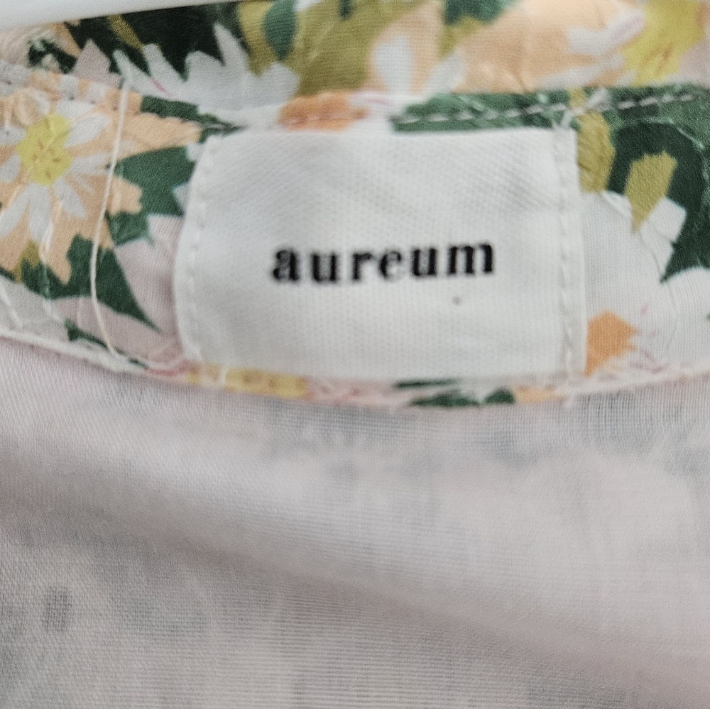 AUREUM Green and Cream Floral Mini Dress - Picture 3 of 9